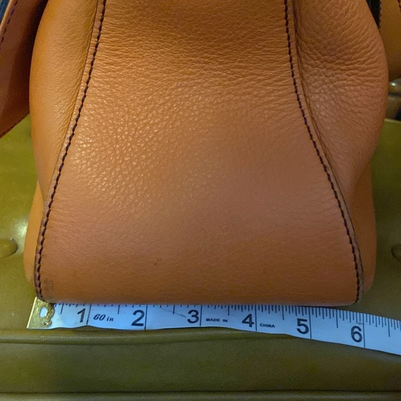 Fendi Big mamma forever leather baguette flap bag orange🍊black gold enamel - Picture 15 of 16